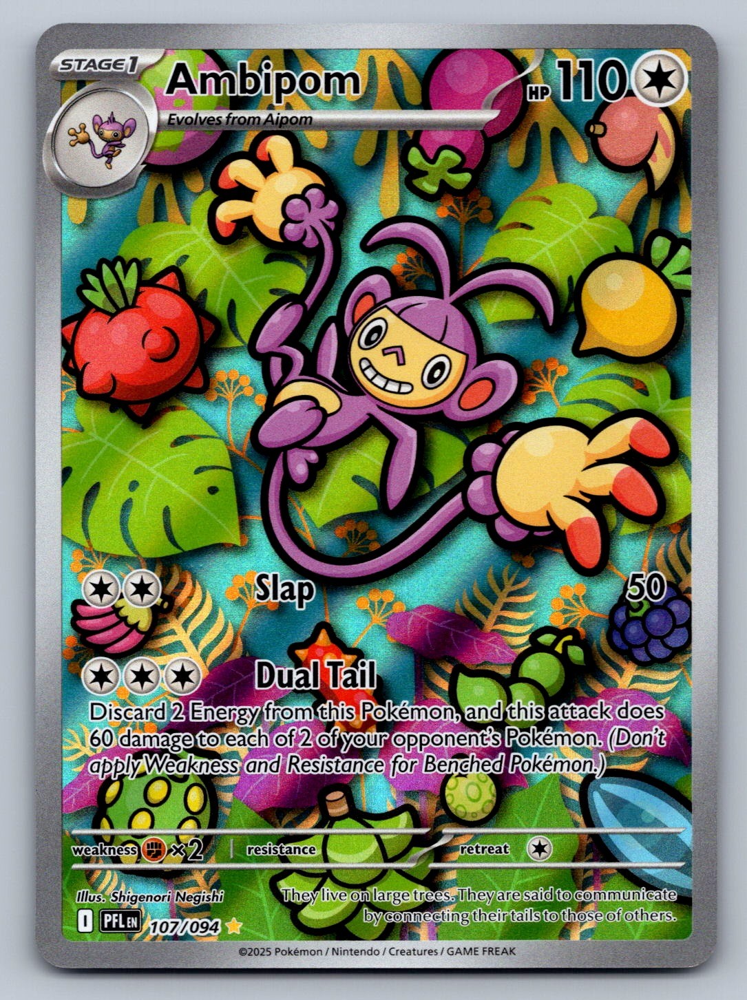 Ambipom - 107/094 Colorless Holo ME02: Phantasmal Flames NM