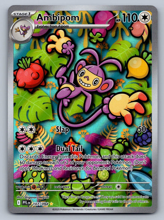 Ambipom - 107/094 Colorless Holo ME02: Phantasmal Flames NM