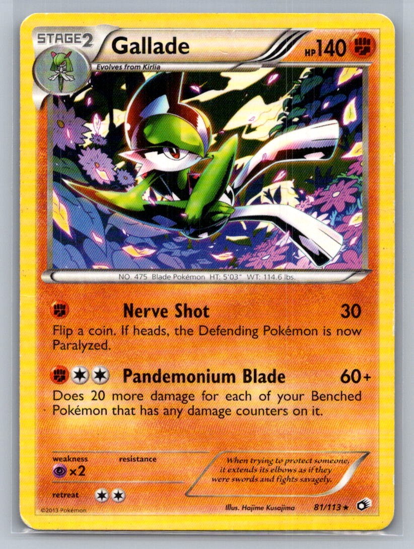 Gallade Rare 81/113 Legendary Treasures LP