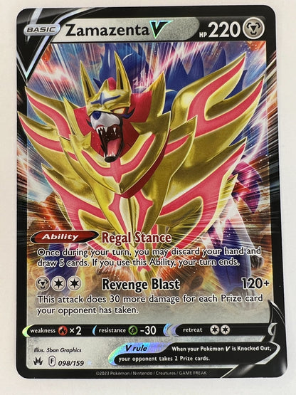 Pokemon Cards Crown Zenith Zamazenta V 098/159