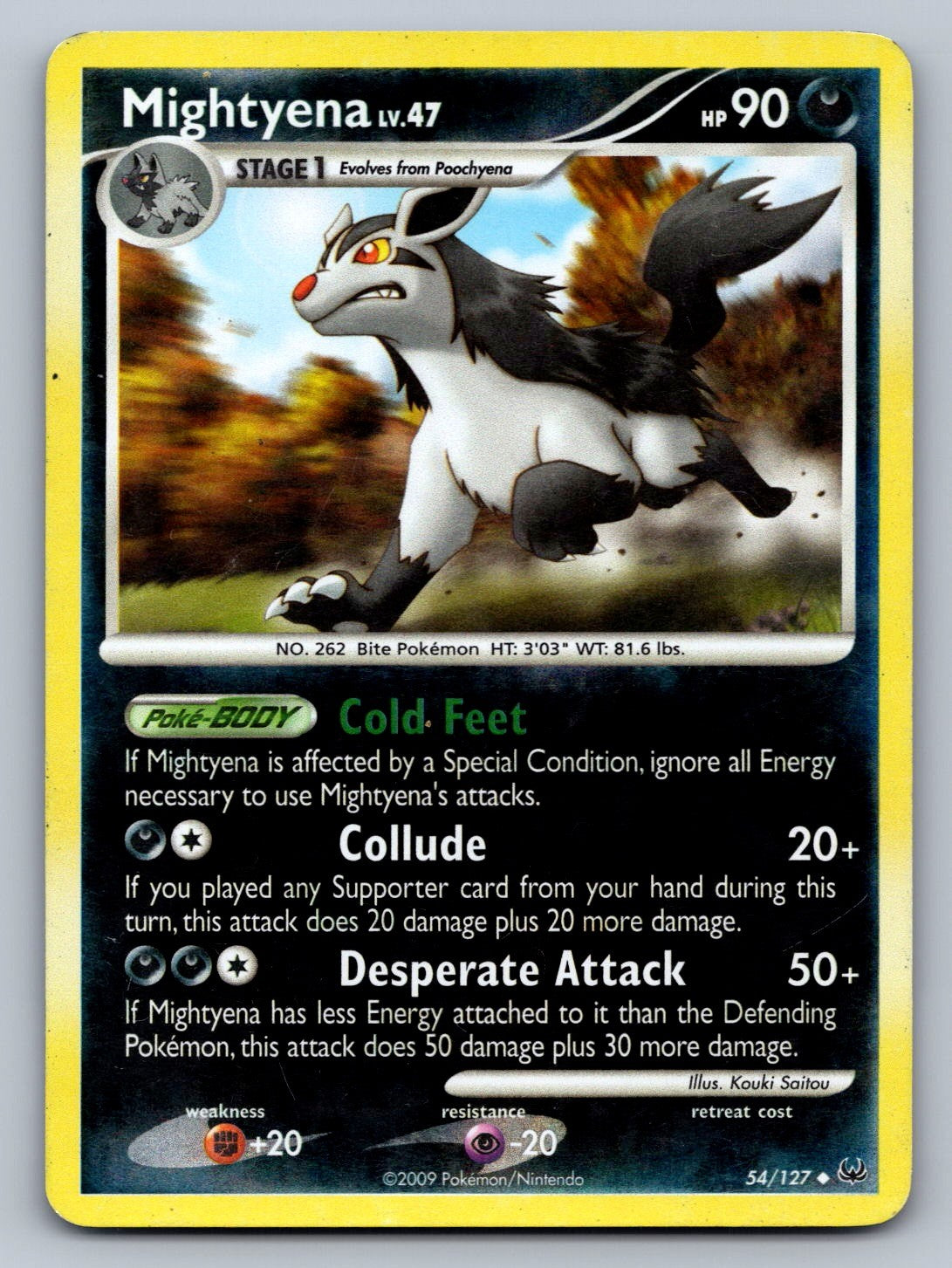 Mightyena 54/127 Darkness Reverse Holo Platinum LP