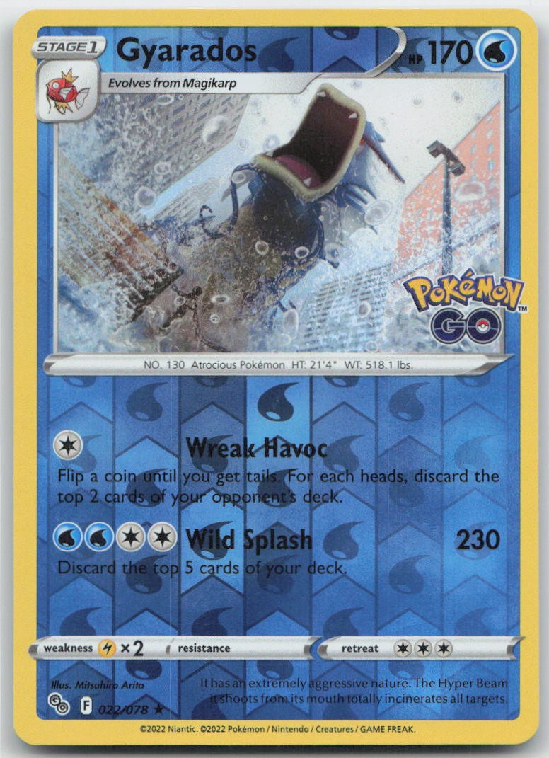 Gyarados Reverse Holo Holo Rare 022/078 Pokemon GO NM