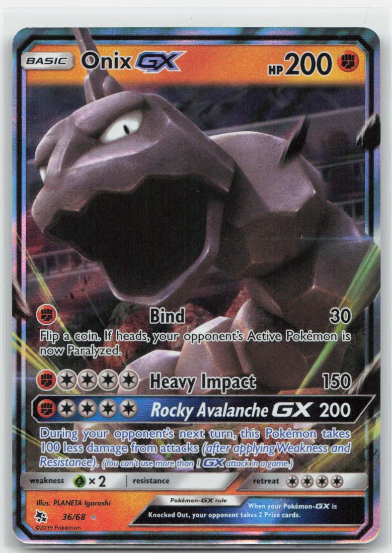 Onix GX Holo Ultra Rare 36/68 Hidden Fates NM