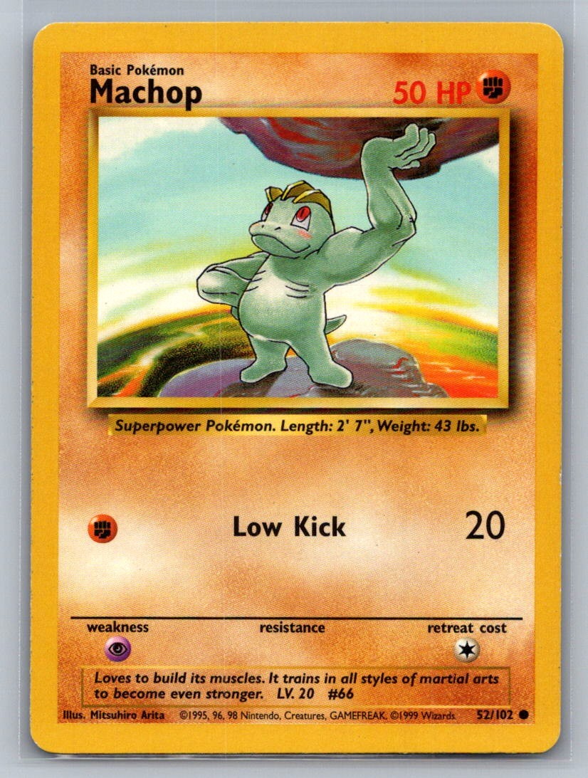 Machop Common 052/102 Base Set LP
