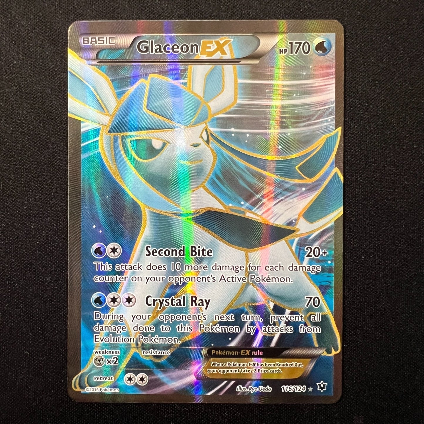 2016 POKEMON XY FATES COLLIDE – Full Art /GLACEON EX (Full Art) 116/124 - LP