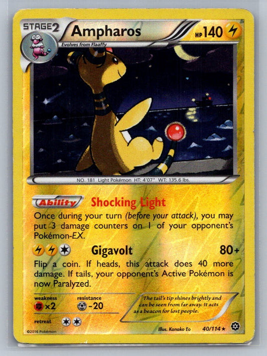 Ampharos Reverse Holo Holo Rare 40/114 XY - Steam Siege LP