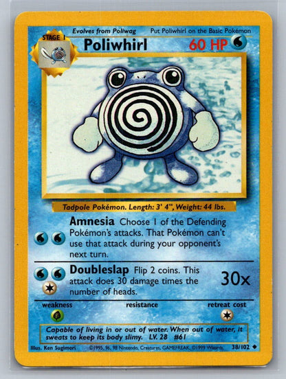 Poliwhirl Uncommon 038/102 Base Set LP