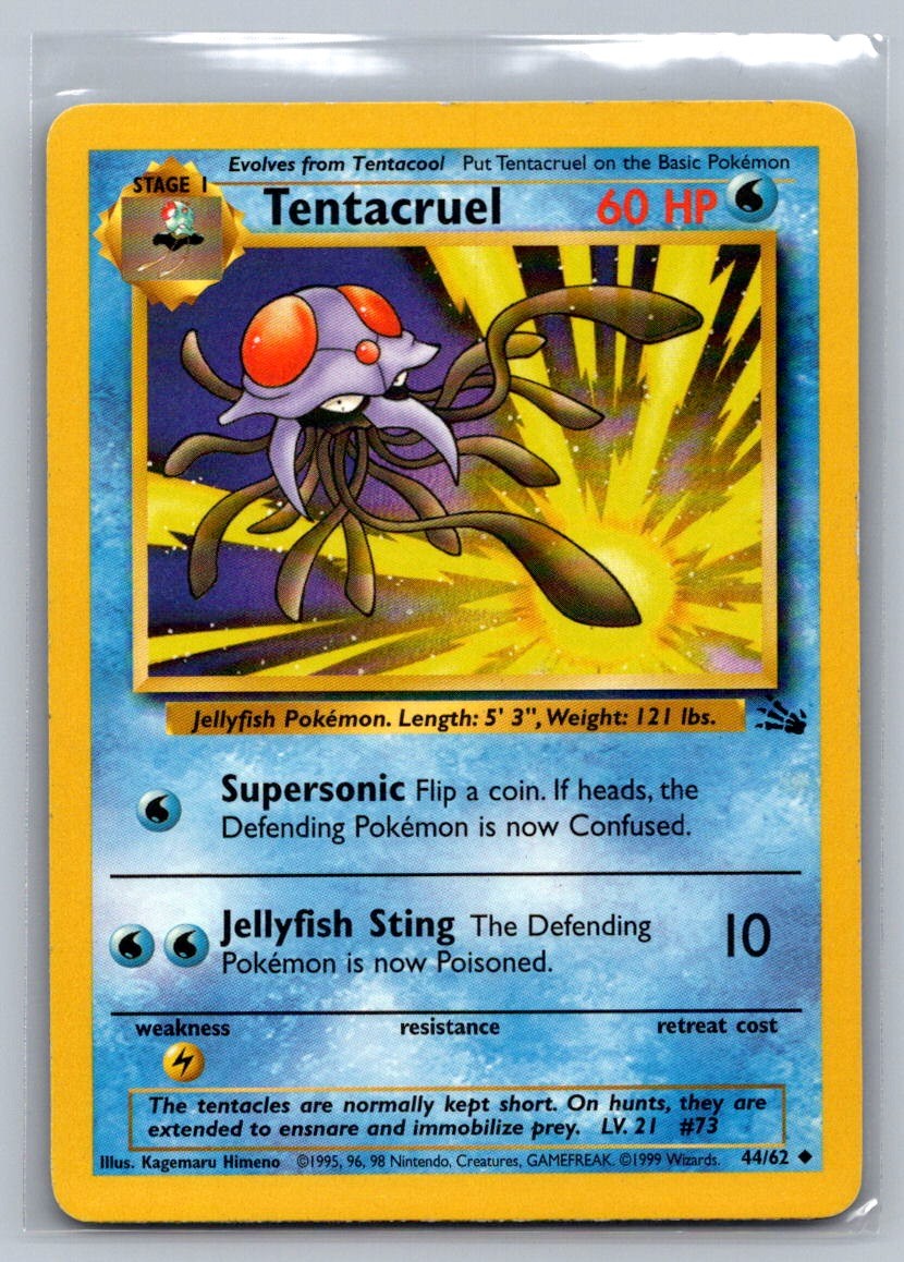 Tentacruel Unlimited Uncommon 44/62 Fossil LP