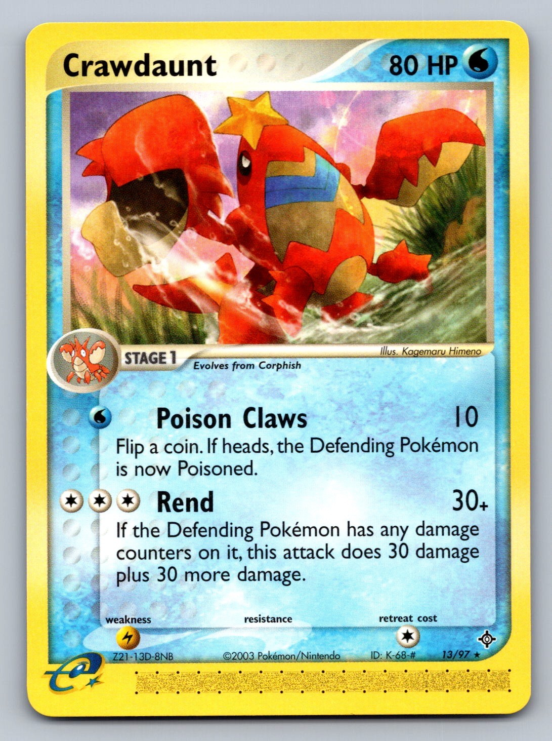 Crawdaunt - Rare 13/97 Dragon NM