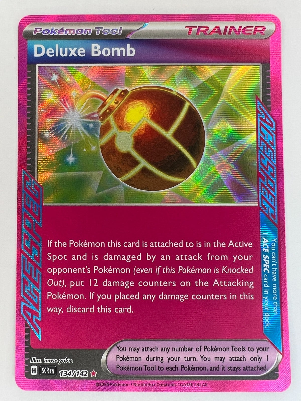 Deluxe Bomb - 134/142 - ACE SPEC - Stellar Crown - Pokemon Card - NM/M