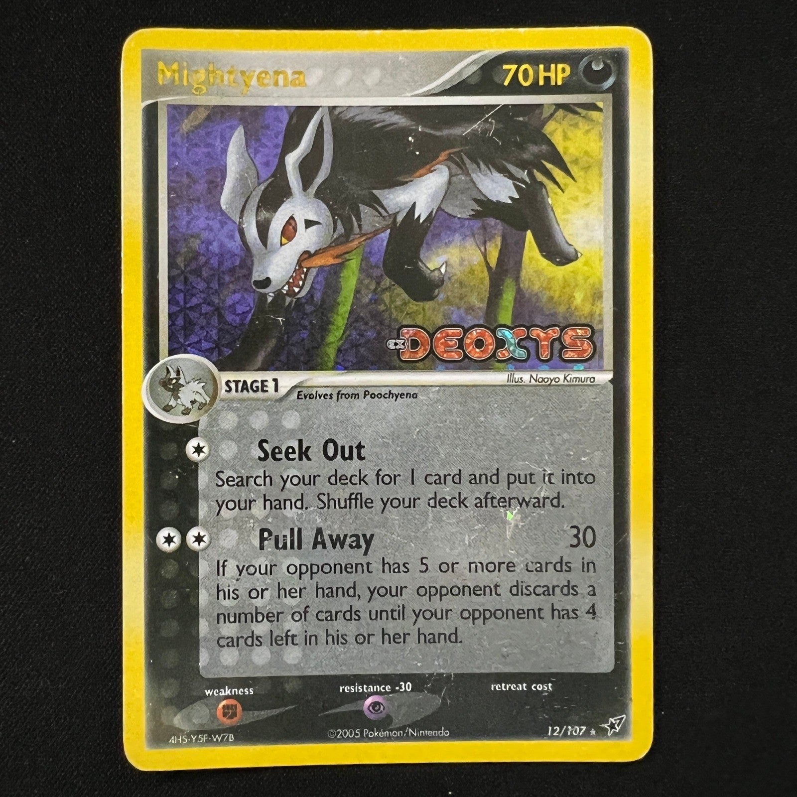 Mightyena Reverse Holo Holo Rare 12/107 Deoxys MP