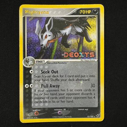 Mightyena Reverse Holo Holo Rare 12/107 Deoxys MP