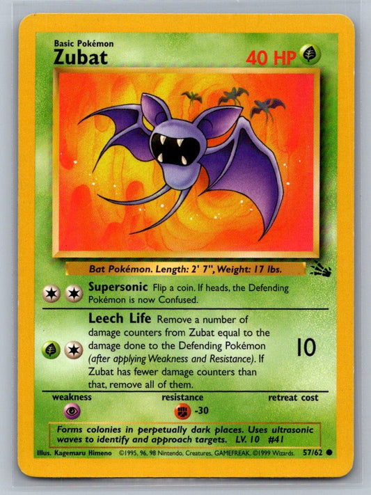 Zubat Unlimited Common 57/62 Fossil LP