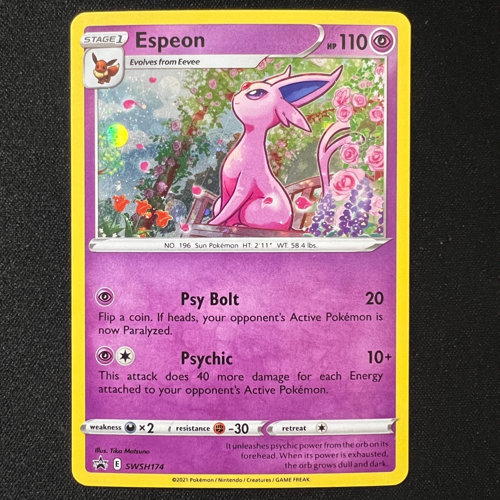 Espeon SWSH174 (Cosmos Holo) – Black Star Promo Pokemon Cards TCG LP