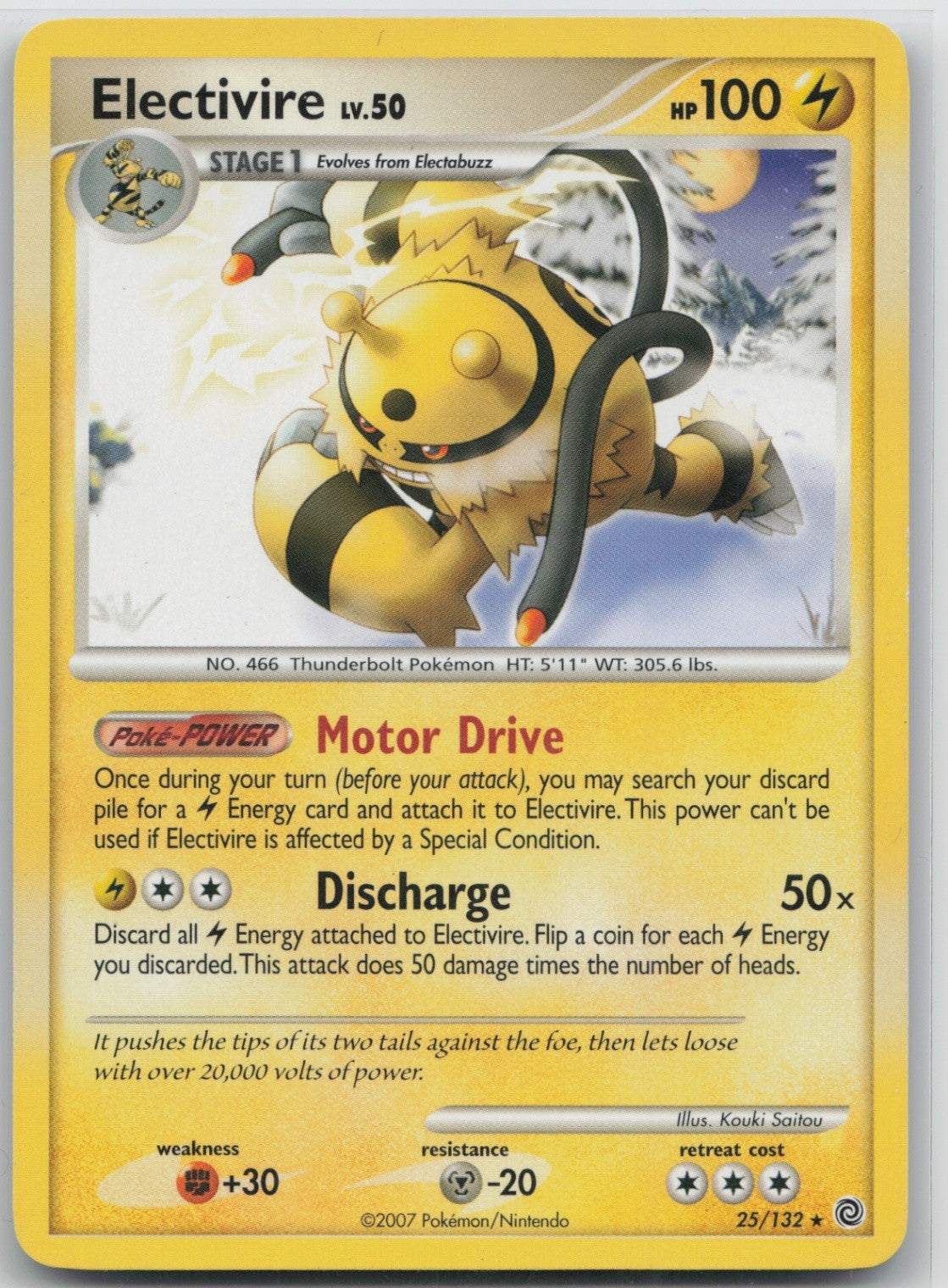 Electivire Regular Rare 25/132 Secret Wonders LP