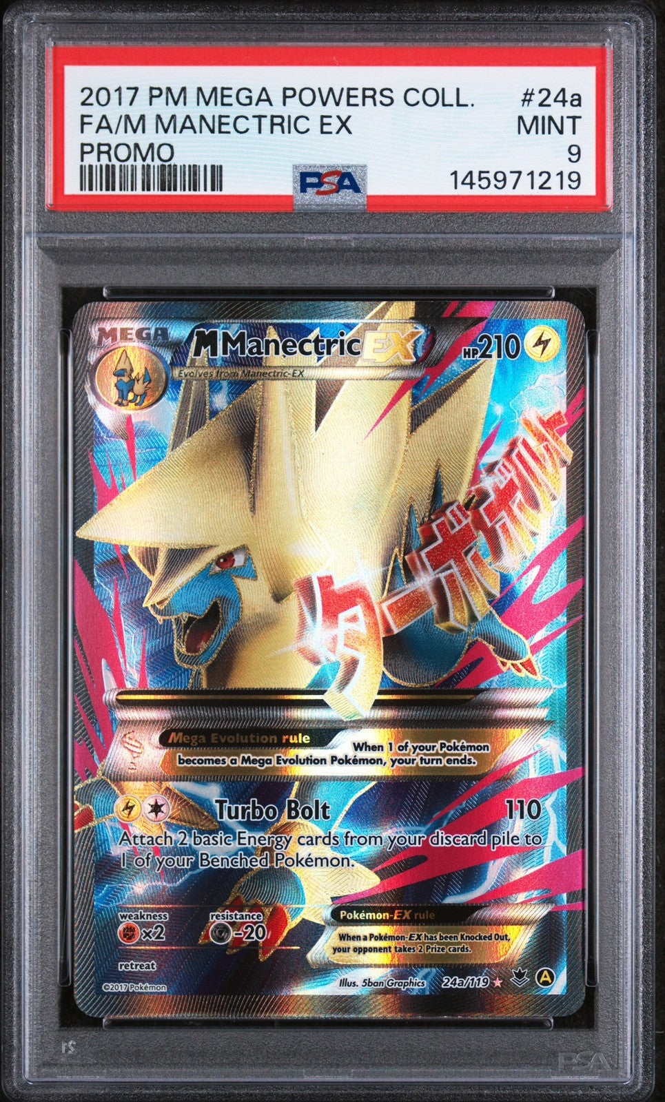 Fa/M Manectric Ex Promo 24a Pokemon Mega Powers Collection Promo NM PSA 9