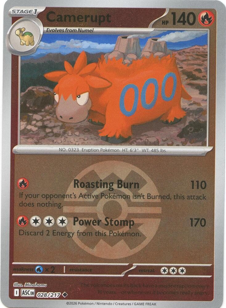 Camerupt (Quick Ball) Reverse Holo Uncommon 028/217 ME: Ascended Heroes NM