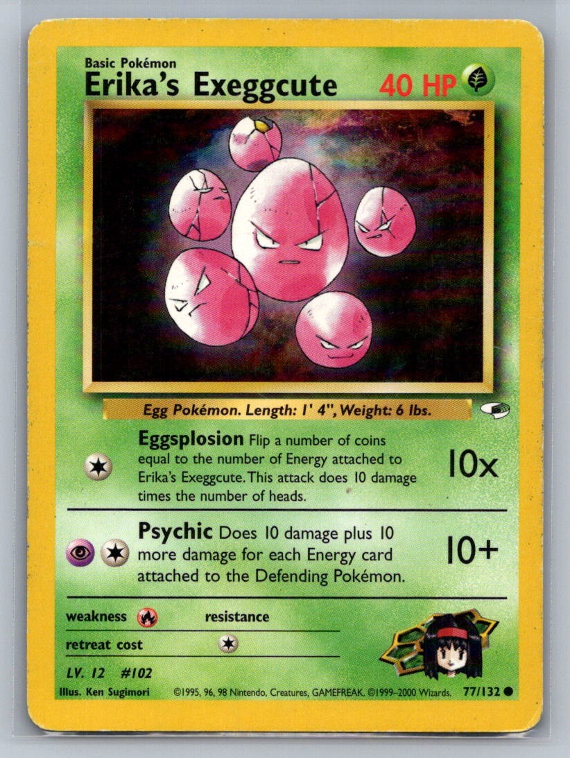 Erika's Exeggcute (77) Unlimited Common 077/132 Gym Heroes LP