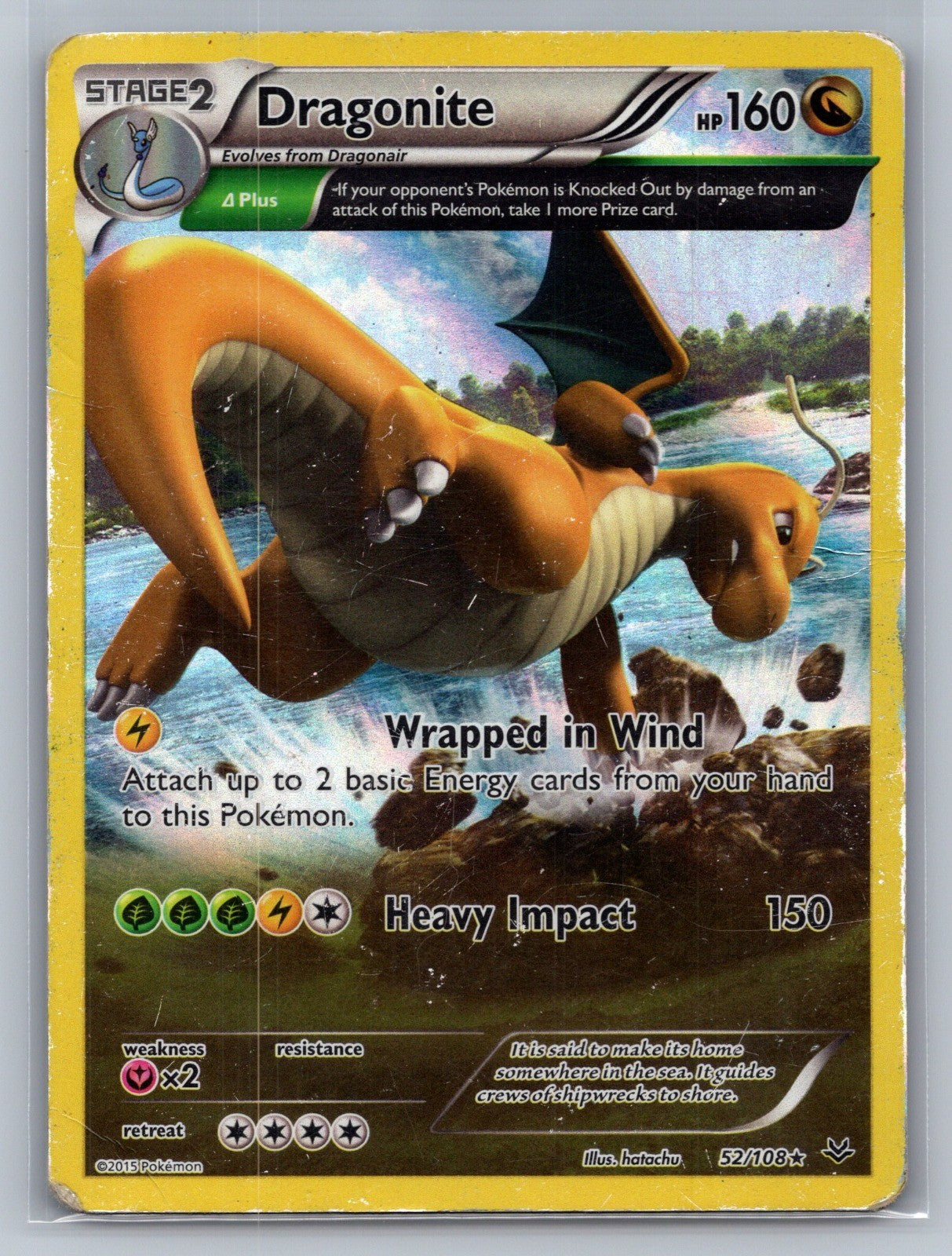 Dragonite (52 Delta) Holo Rare 52/108 XY - Roaring Skies LP