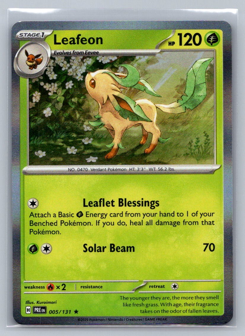 Leafeon Holo Rare 005/131 SV: Prismatic Evolutions NM