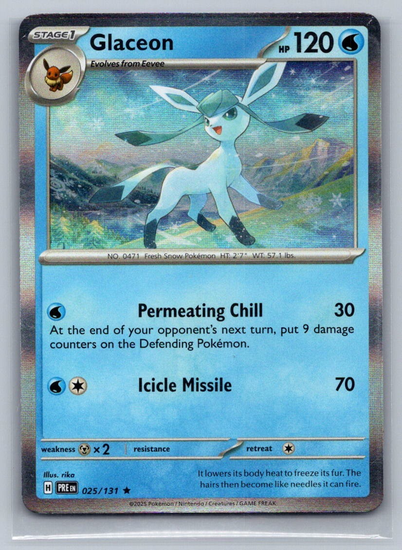Glaceon Holo Rare 025/131 SV: Prismatic Evolutions LP