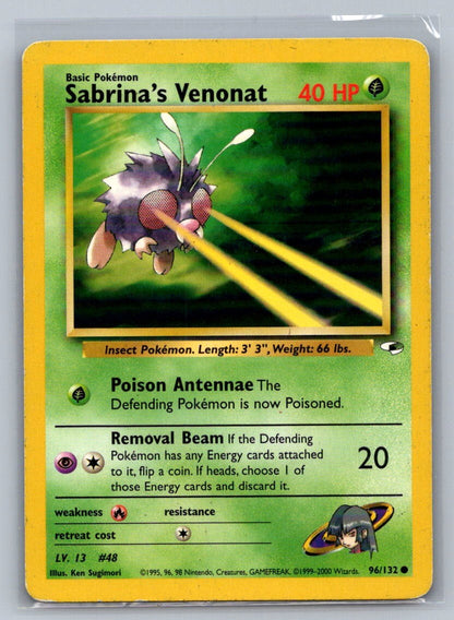 Sabrina's Venonat Unlimited Common 096/132 Gym Heroes LP