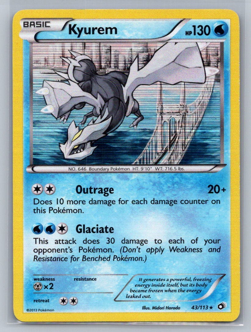 Kyurem Holo Holo Rare 43/113 Legendary Treasures LP
