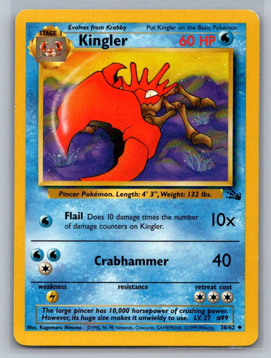 Kingler Unlimited Uncommon 38/62 Fossil LP