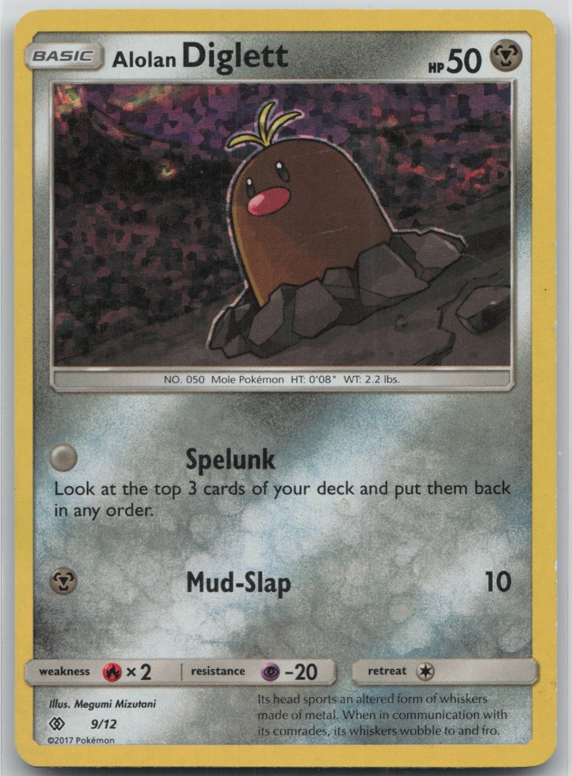 Alolan Diglett - 9/12 Holo Promo 009/012 McDonald's Promos 2017 LP