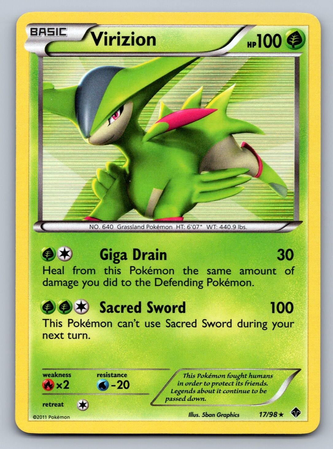 Virizion Holo Rare 17/98 Emerging Powers NM