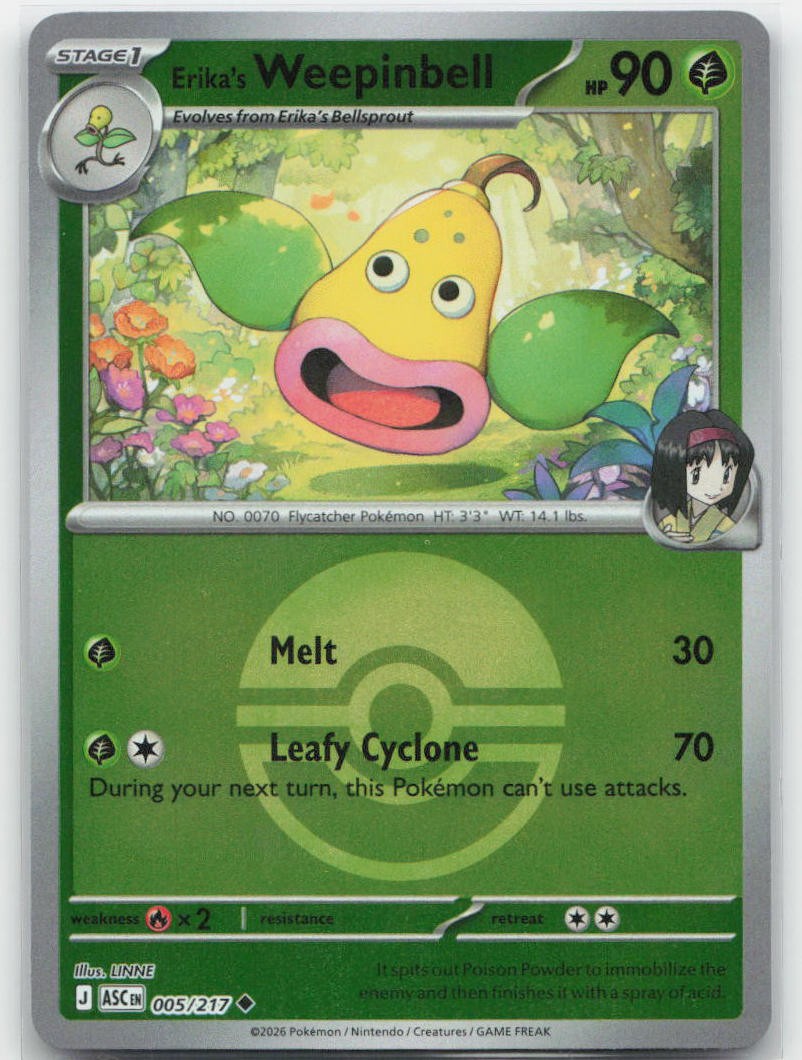 Erika's Weepinbell (Poke Ball) Reverse Holo 005/217 ME: Ascended Heroes NM