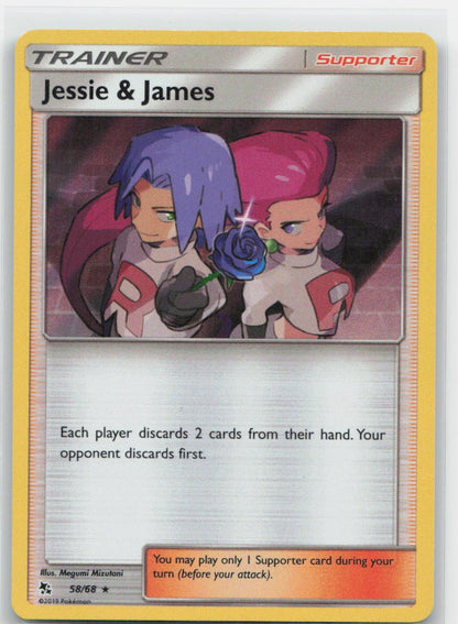 Jessie & James Holo Holo Rare 58/68 Hidden Fates NM