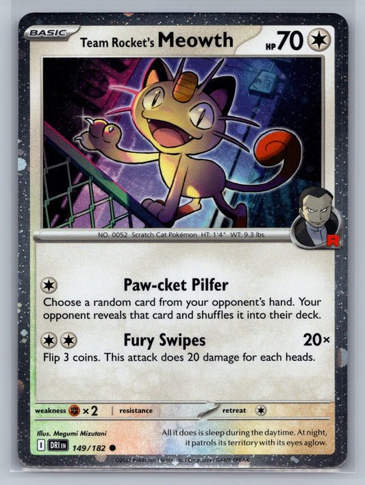 Team Rocket's Meowth Common 149/182 SV10: Destined Rivals NM