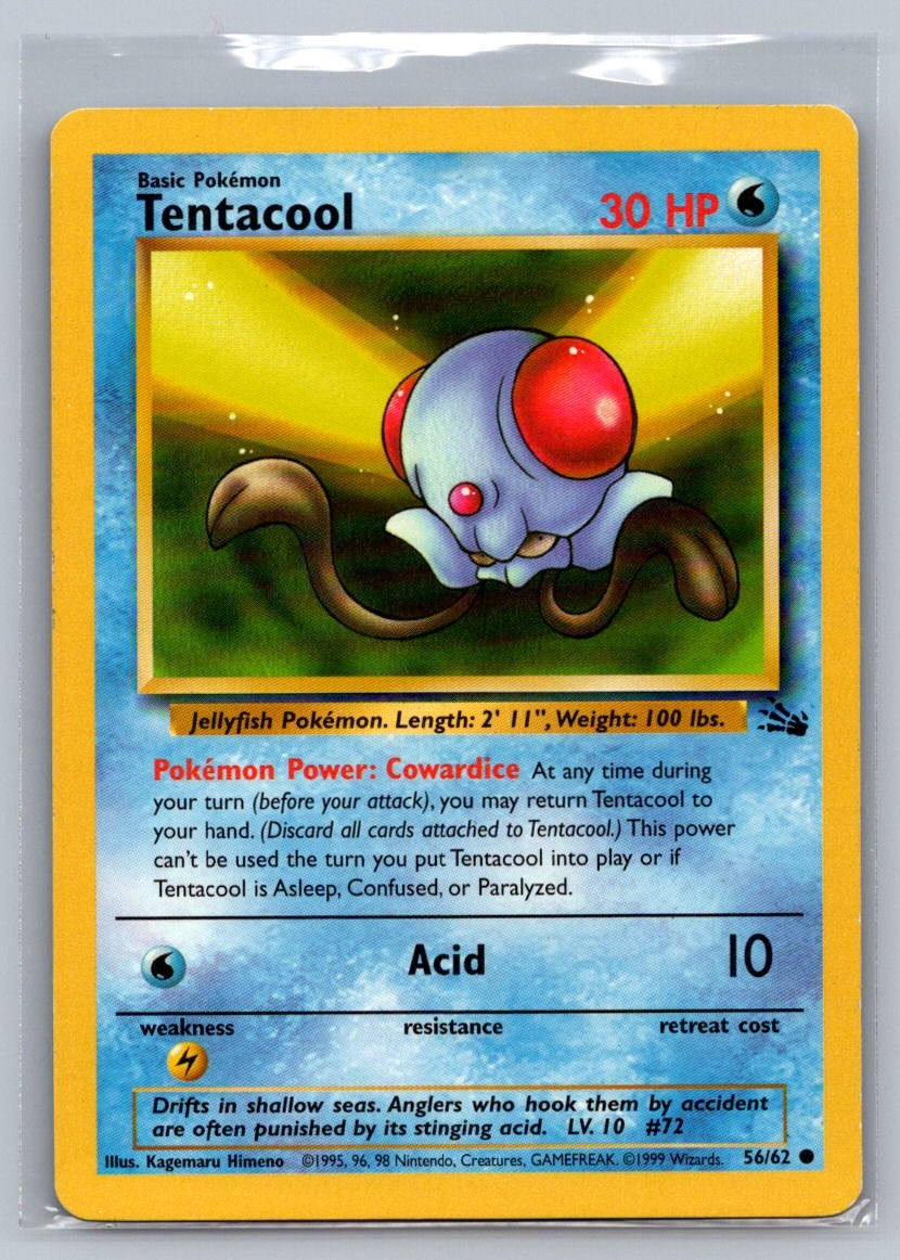 Tentacool Unlimited Common 56/62 Fossil LP