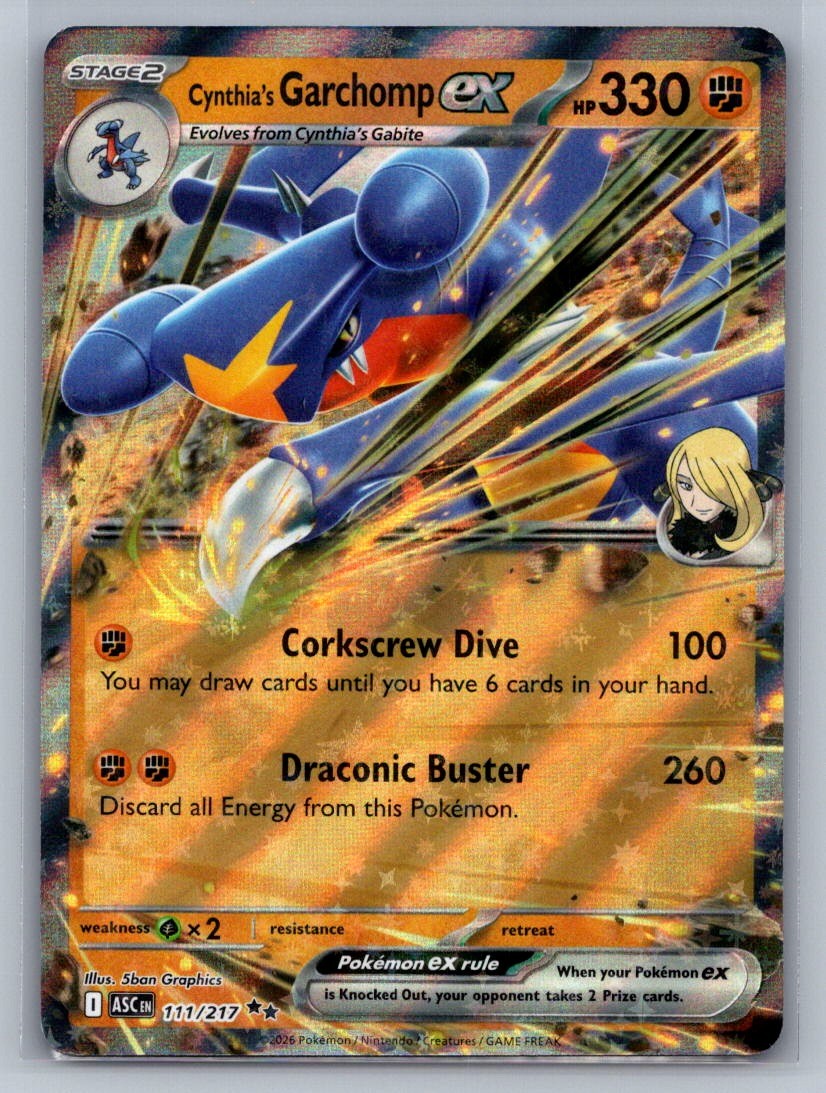 Cynthia's Garchomp ex Holo Double Rare 111/217 ME: Ascended Heroes NM