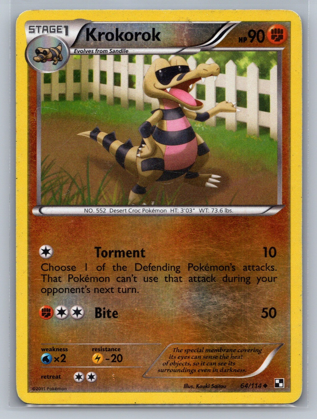 Krokorok Reverse Holo Uncommon 64/114 Black and White LP