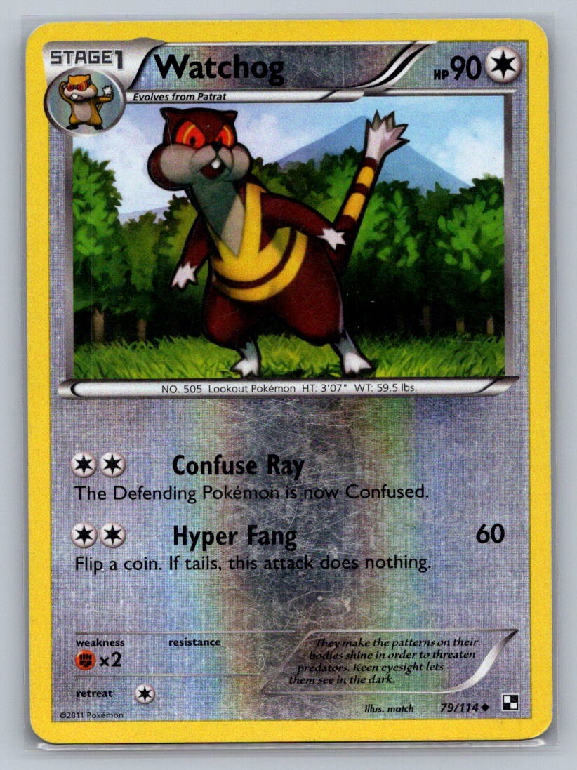 Watchog Reverse Holo Uncommon 79/114 Black and White LP