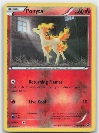 Ponyta Reverse Holo Common 16/114 XY - Steam Siege NM