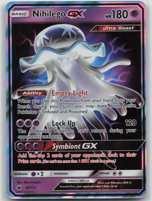 Nihilego GX Holo Ultra Rare 49/111 SM - Crimson Invasion NM