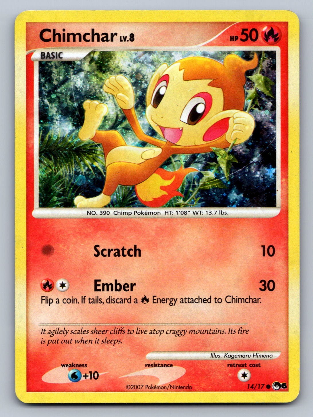 Chimchar 014/017 Fire Holo POP Series 6 LP