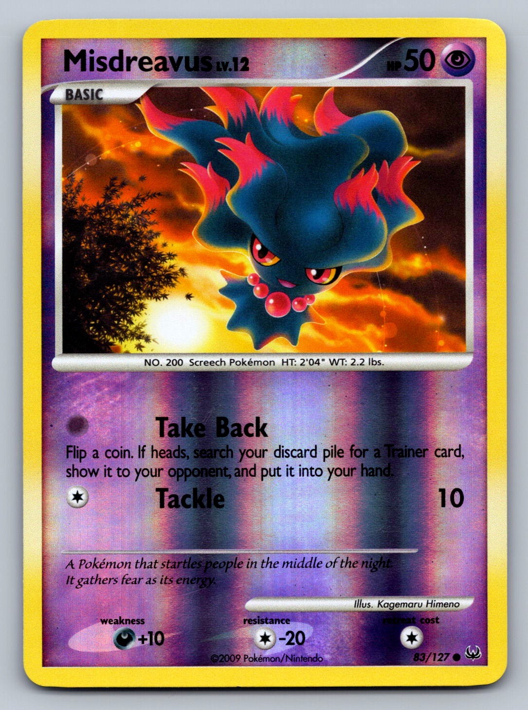 Misdreavus Reverse Holo Common 83/127 Platinum NM