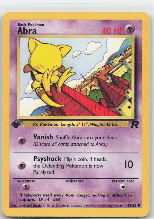 Abra 1st Edition Common 49/82 Team Rocket LP