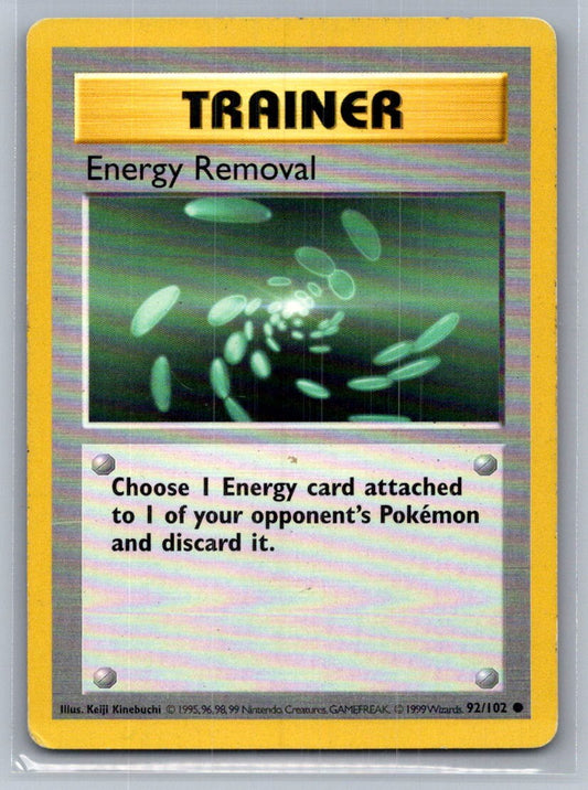Energy Removal Unlimited Common 092/102 Base Set (Shadowless) LP