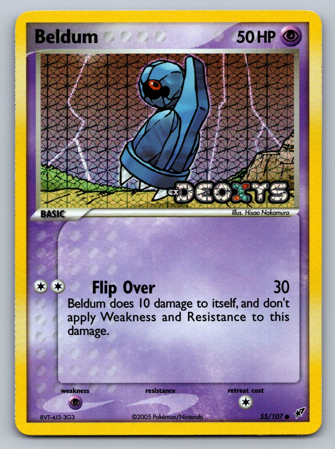 Beldum 55/107 Psychic Reverse Holo Deoxys NM