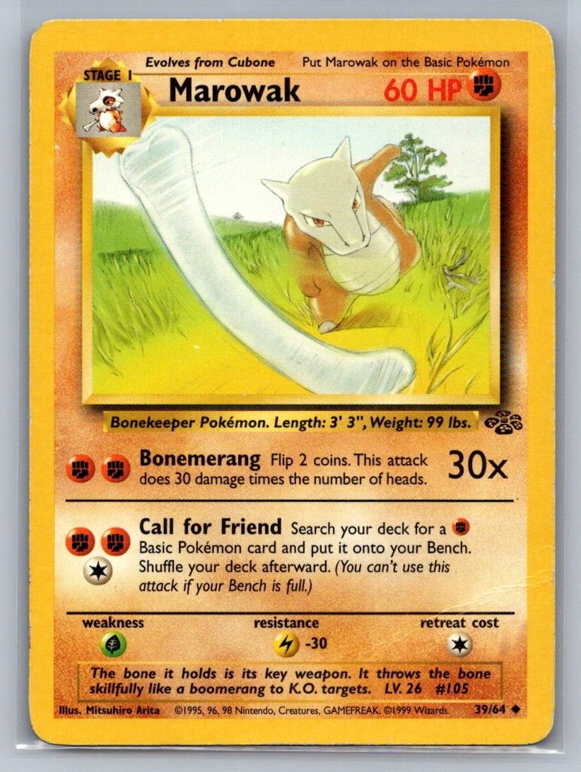 Marowak Unlimited Uncommon 39/64 Jungle LP