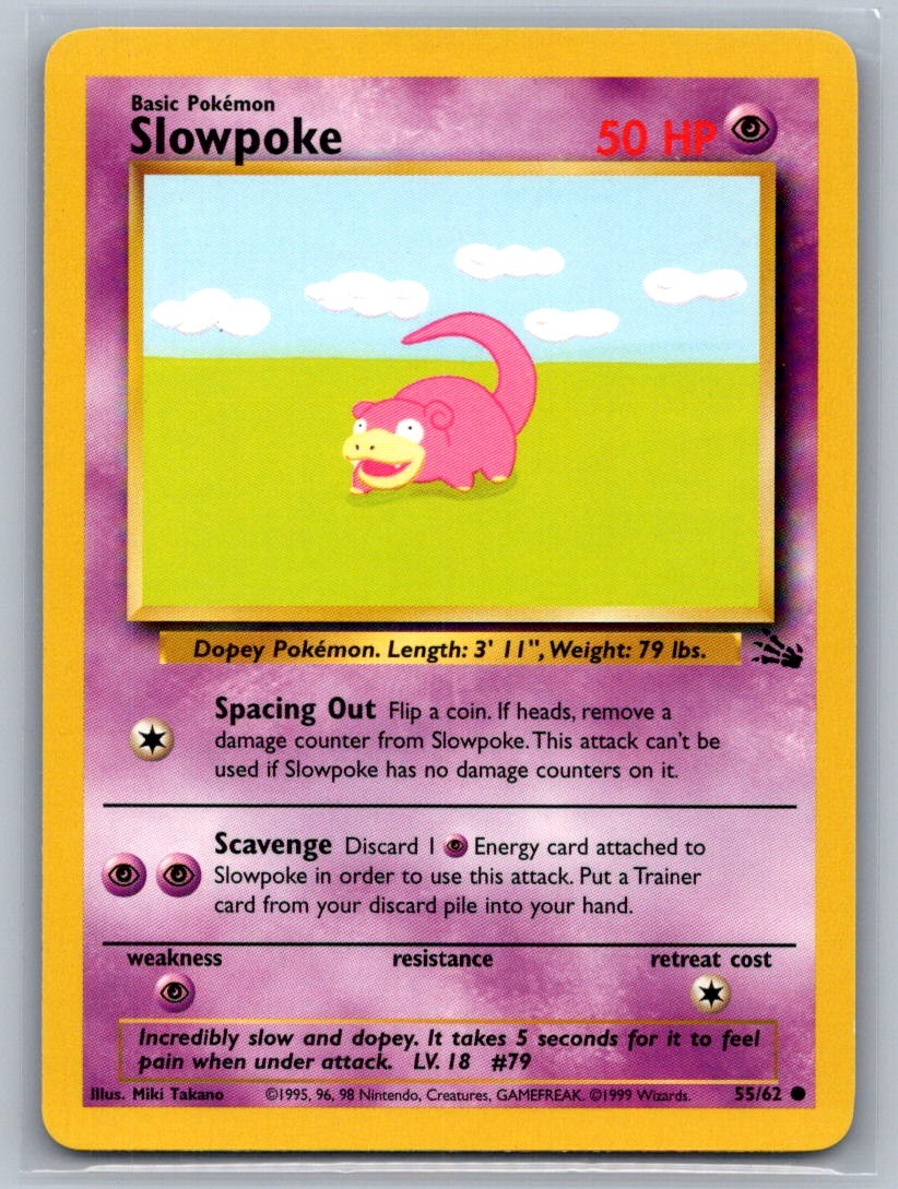 Slowpoke Unlimited Common 55/62 Fossil LP