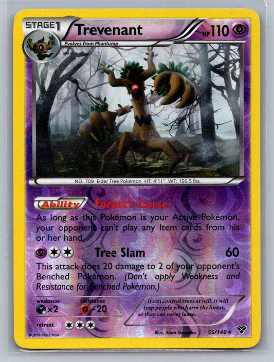 Trevenant Reverse Holo Holo Rare 55/146 XY Base Set LP