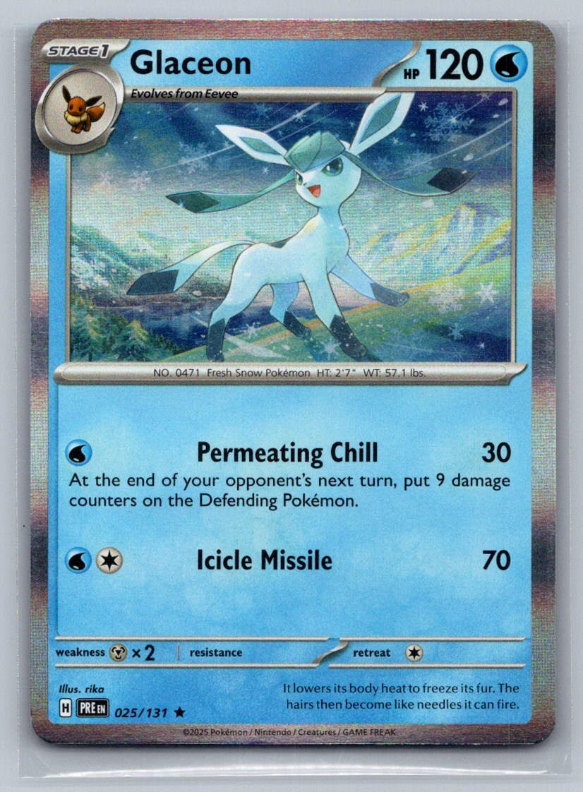 Glaceon Holo Rare 025/131 SV: Prismatic Evolutions NM