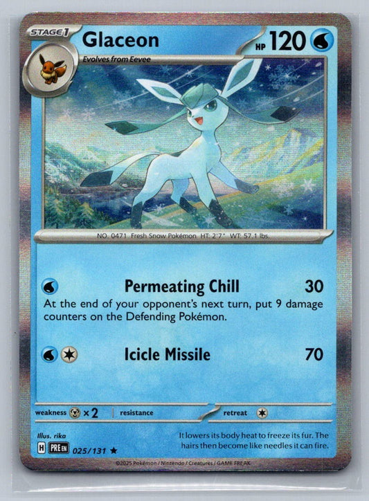 Glaceon Holo Rare 025/131 SV: Prismatic Evolutions NM
