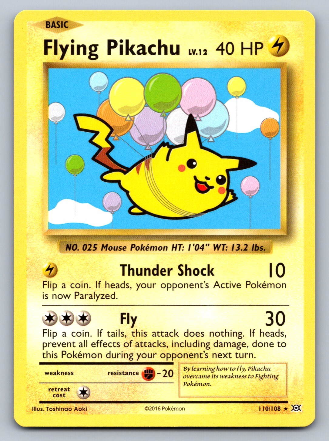 Flying Pikachu 110/108 Lightning XY - Evolutions NM